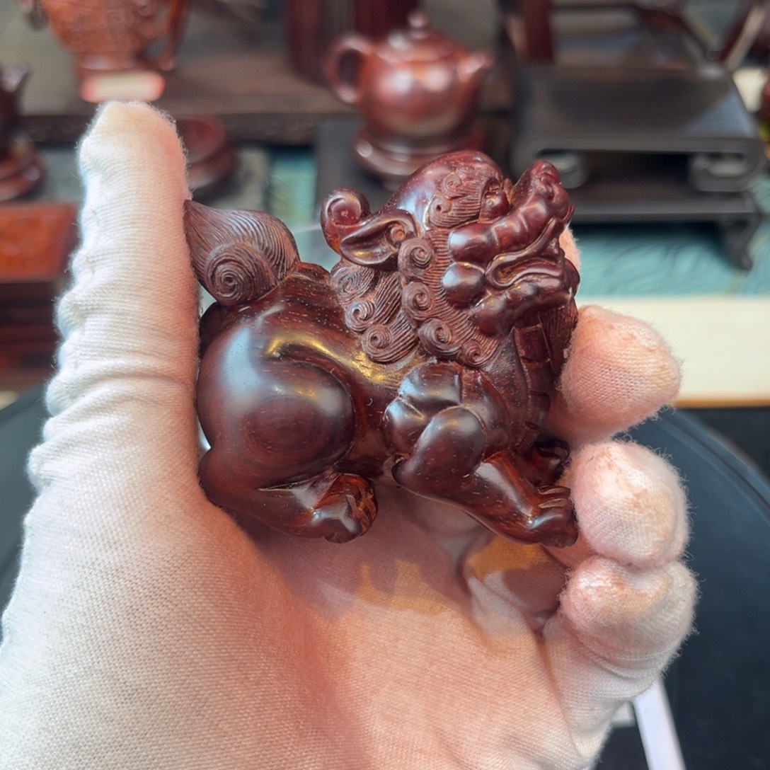 水***山印度小叶紫檀手把件