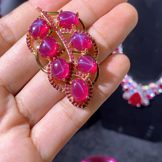 红宝石戒指银S925镶嵌