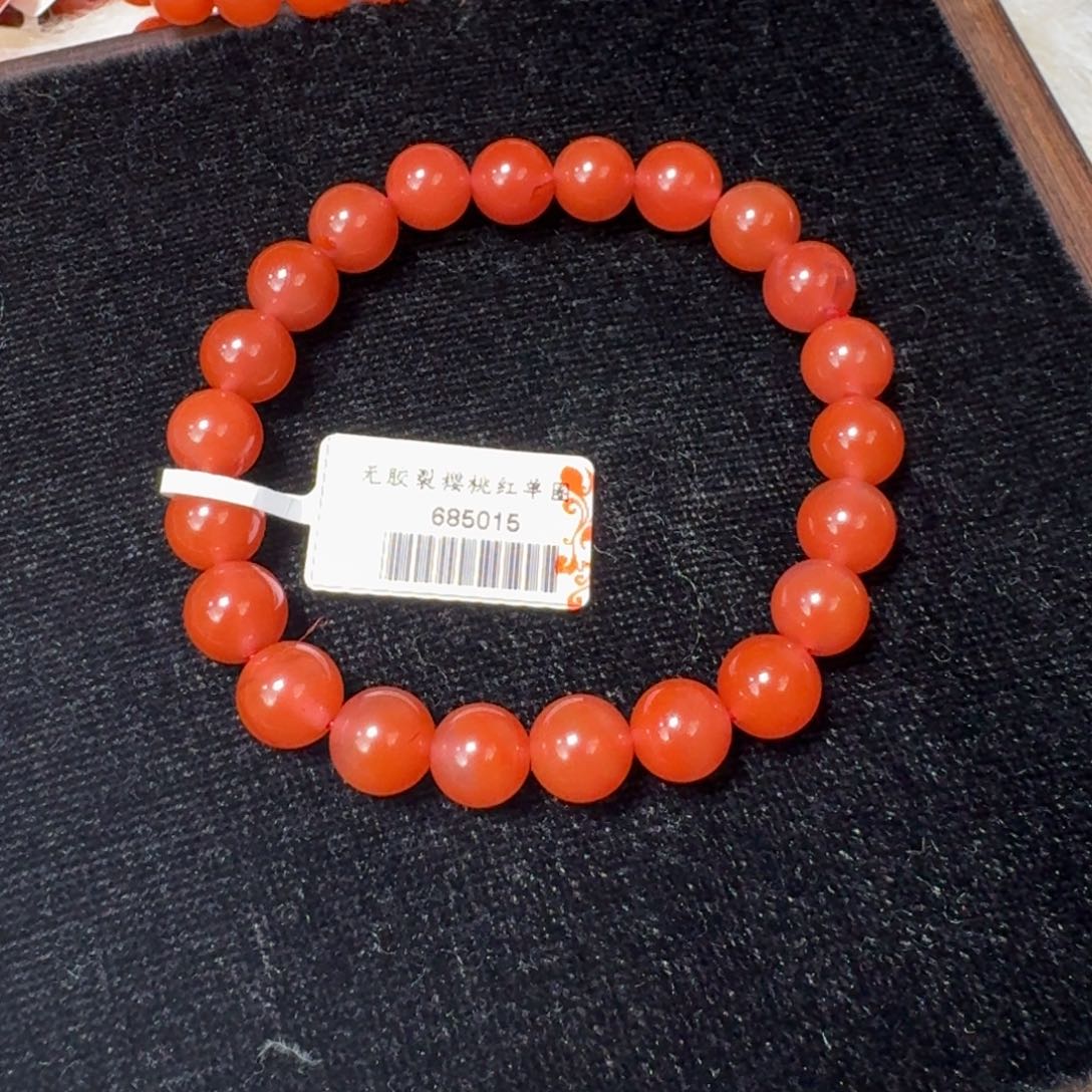 南红玛瑙未镶嵌手串樱桃红手串