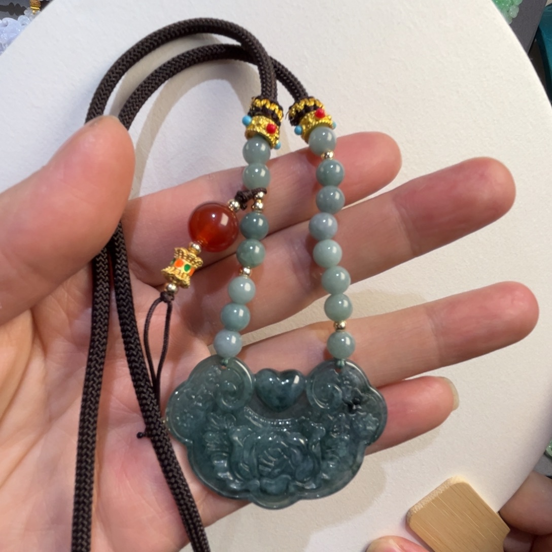 翡翠未镶嵌吊坠(赠链)代编织