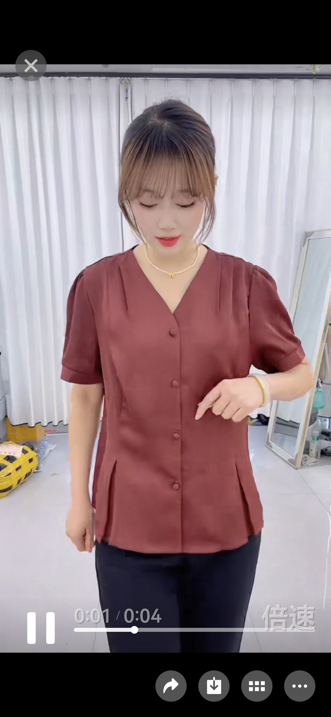 大码法式短袖女装设计收腰衬衫夏季减龄新款