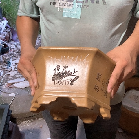 紫砂花盆手工制作