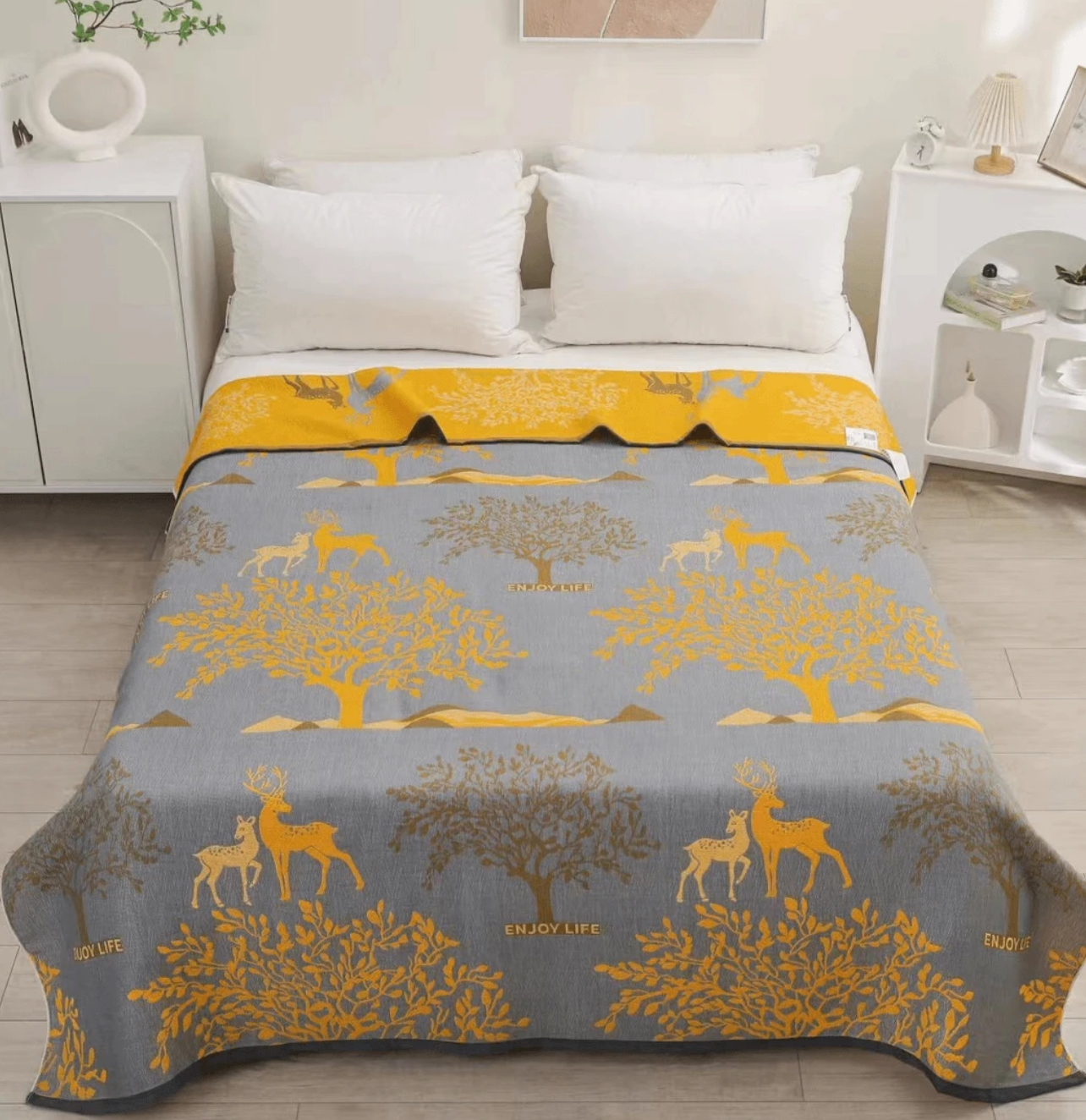 【盖毯】四季通用多层纱布200*230cm 丛林小鹿