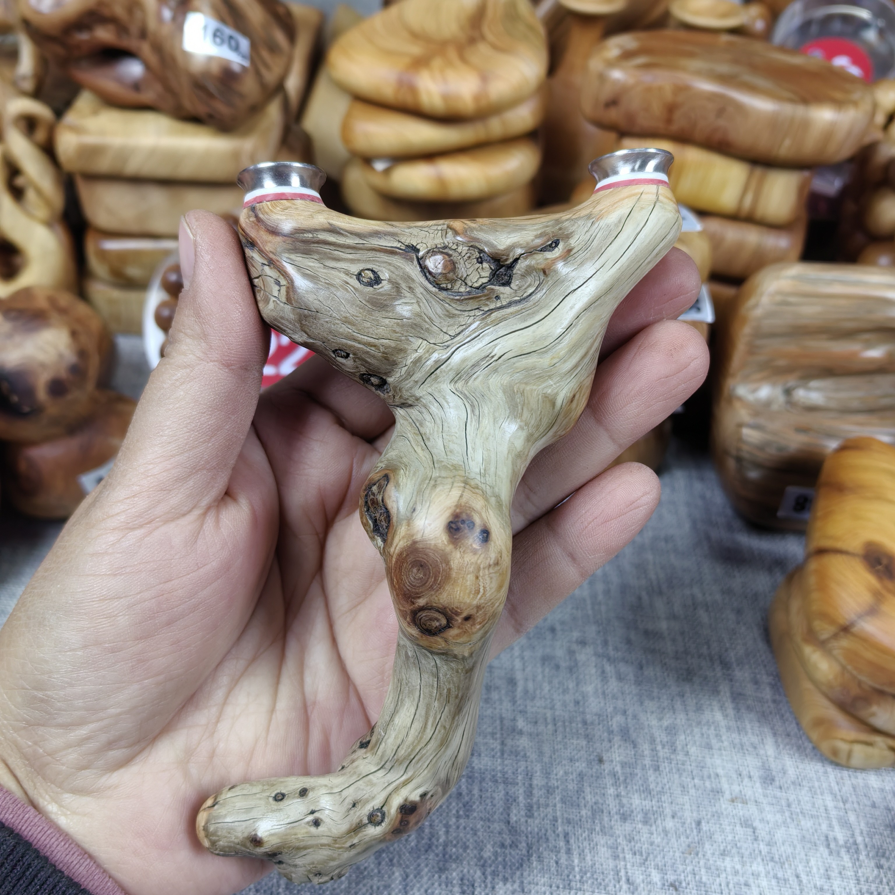 太行崖柏随性弓手把件