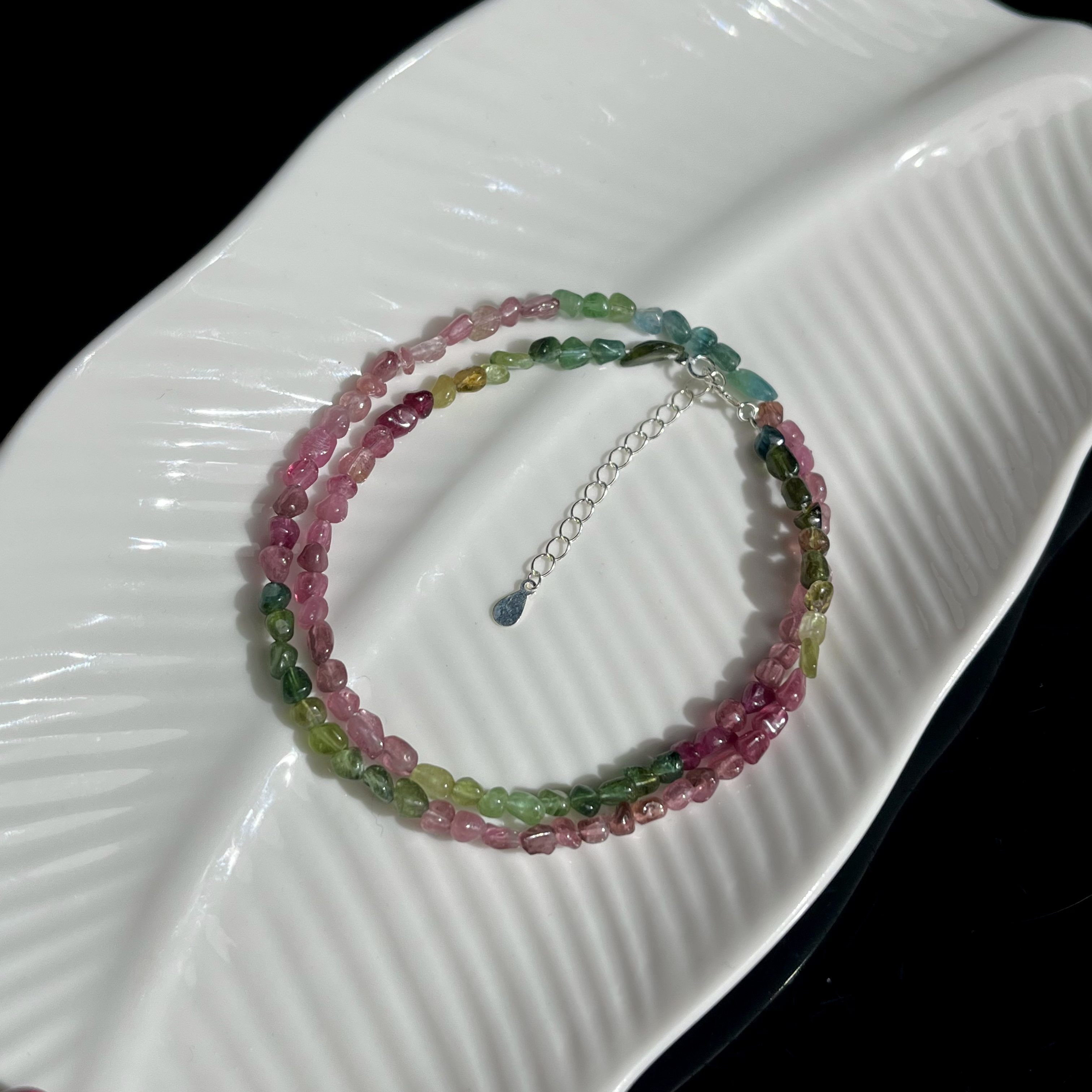 【大鱼甄选】碧玺碎石项链2-3mm+女款YW21多样性发其一礼物饰品