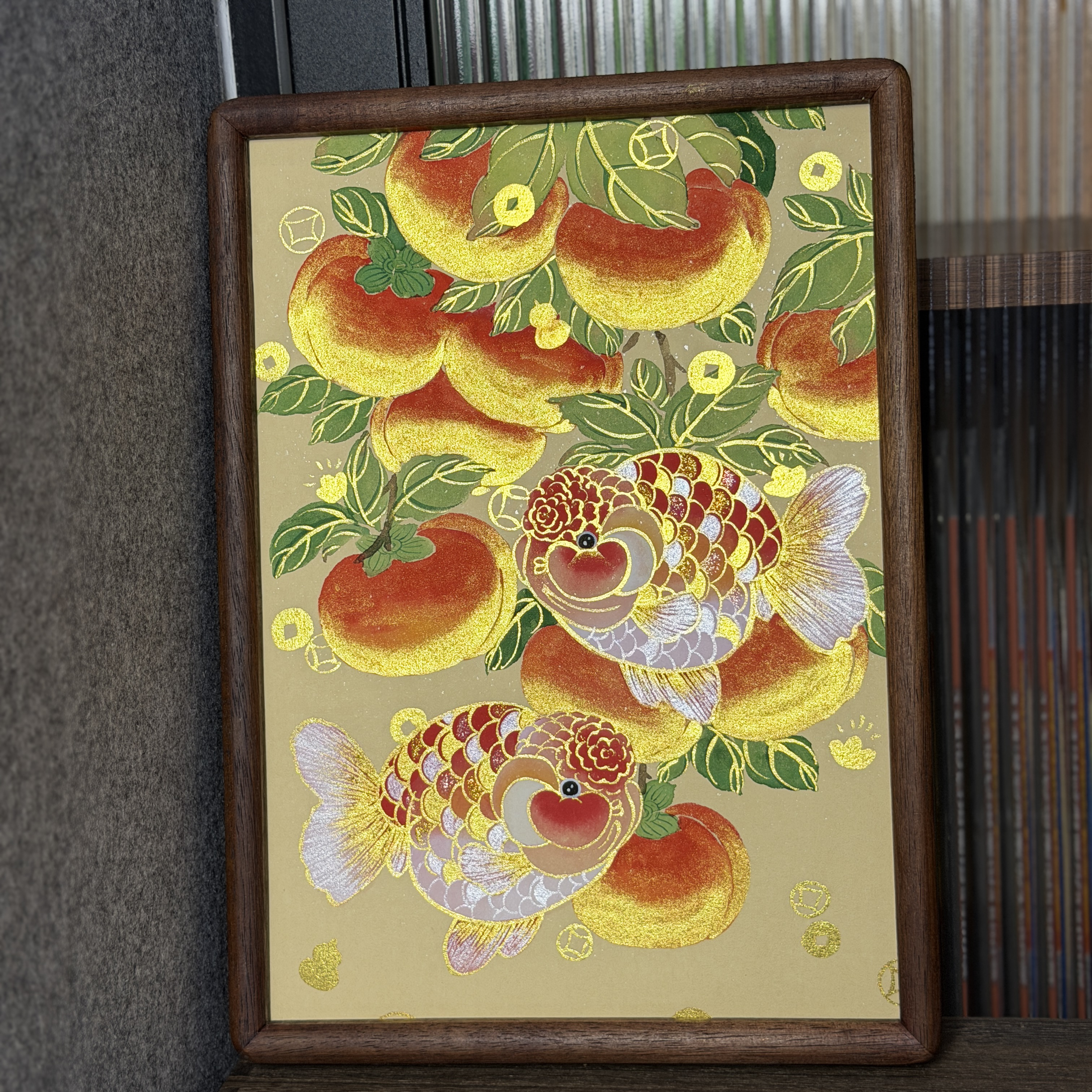 《柿柿如意锦鲤》23*32cm