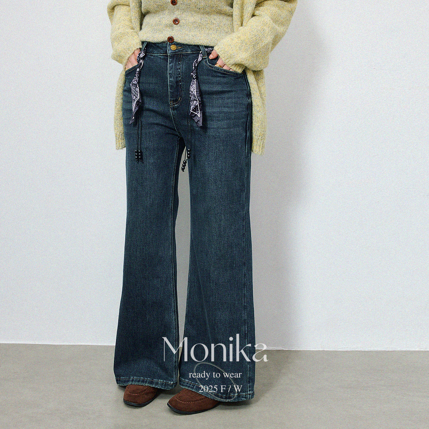 大码女装胖mm高腰水洗磨毛休闲深蓝色阔腿裤显瘦牛仔裤28000