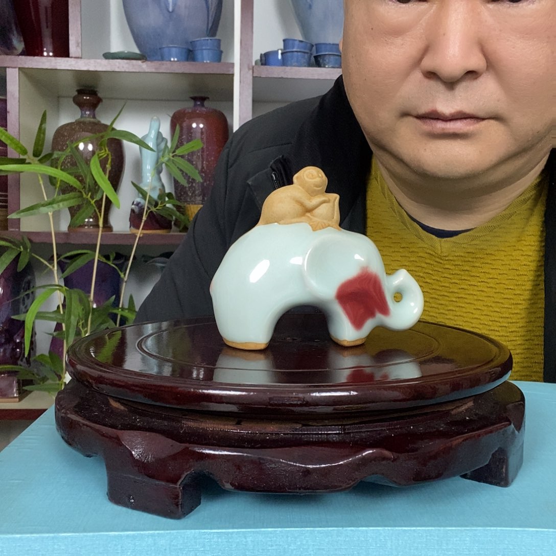 摆件钧瓷小摆件茶宠茶桌陈设