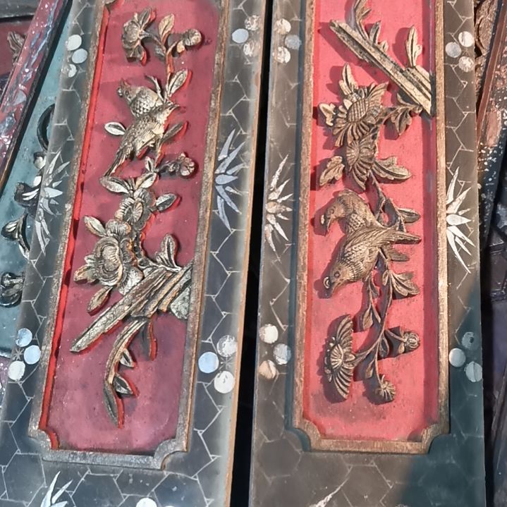 木顺*刘老木雕花版一对