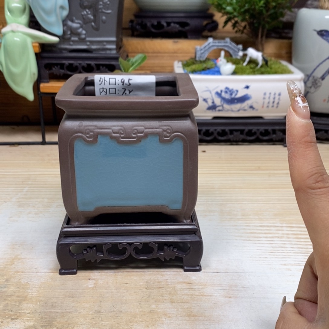 紫砂陶瓷艺术花盆陶瓷