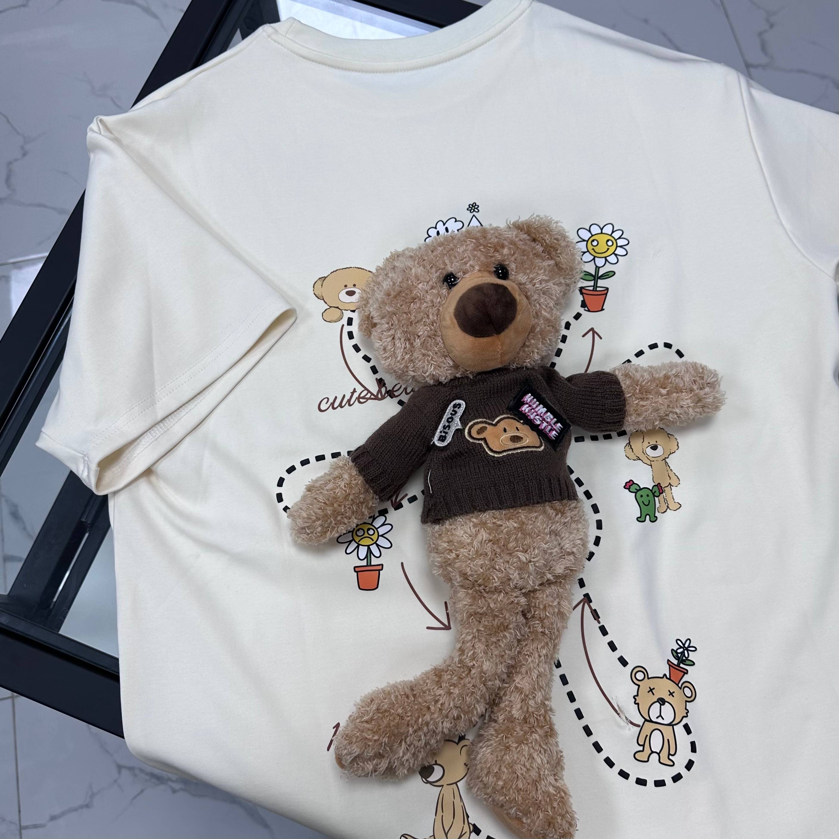 Fog（131）春夏新款喷绘立体玩偶设计感百搭圆领短袖T恤 DX11