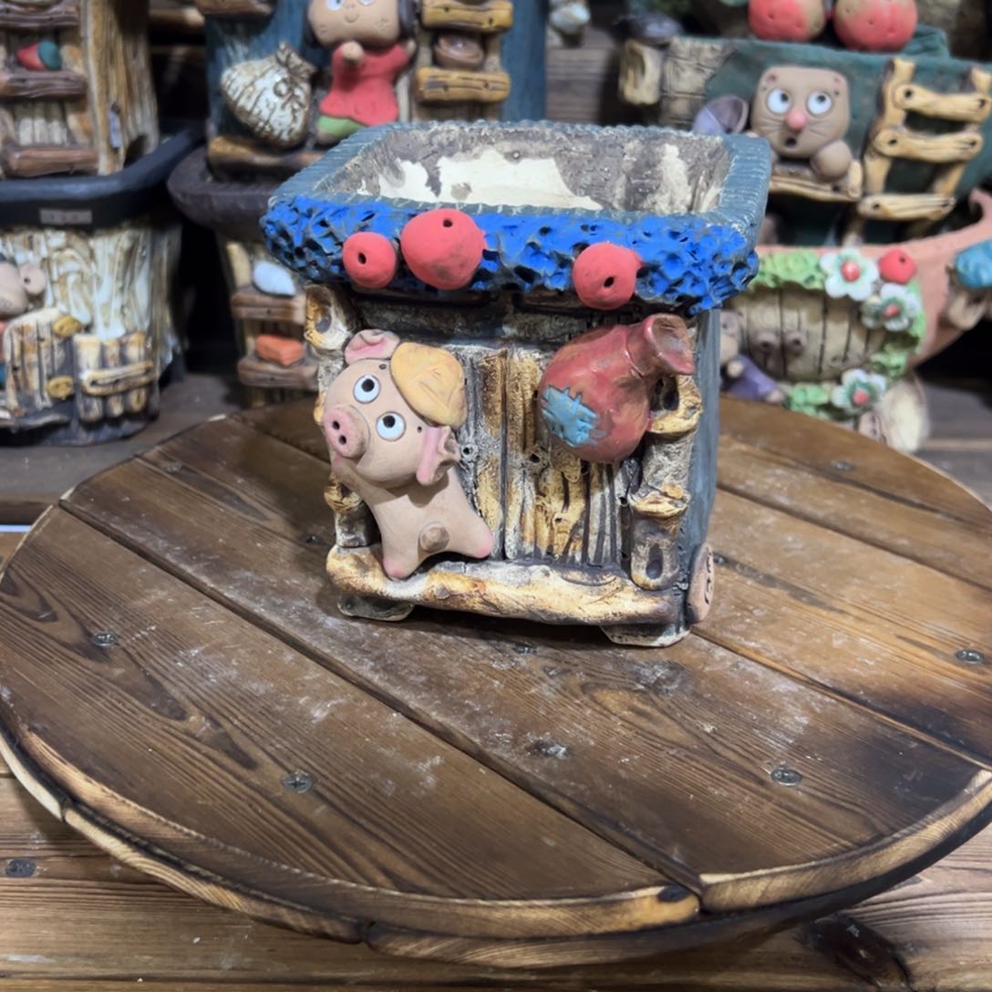 红陶嘻哈多肉花盆