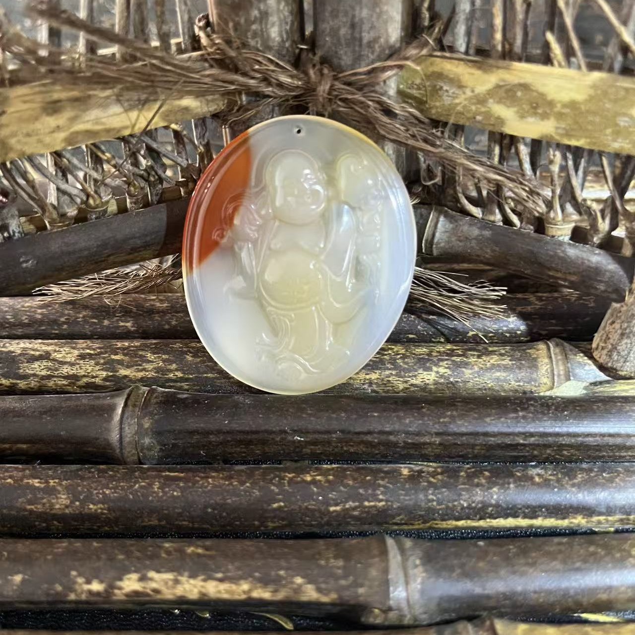 天然玛瑙弥勒佛时尚精美挂件