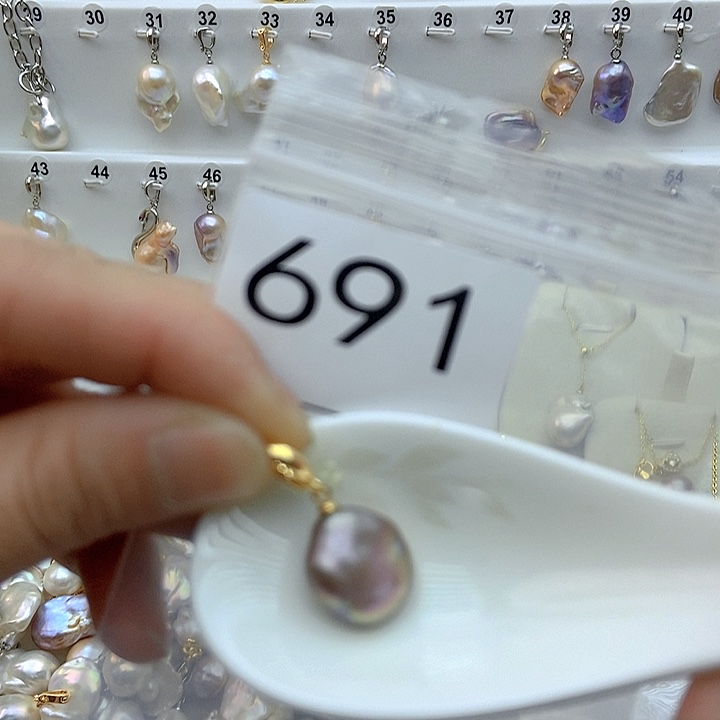 淡水珍珠颈饰银S925镶嵌