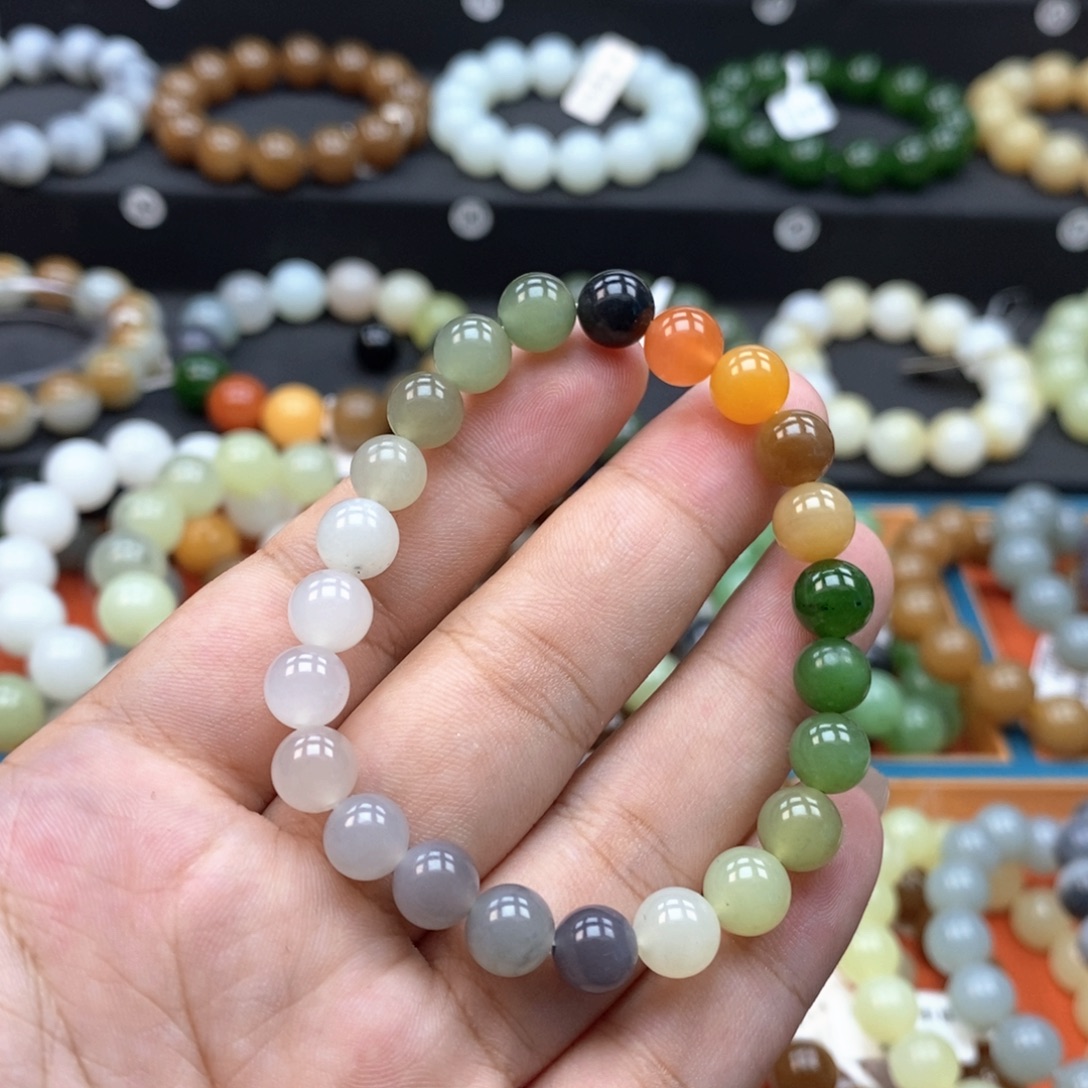 和田玉未镶嵌手串Q卡8