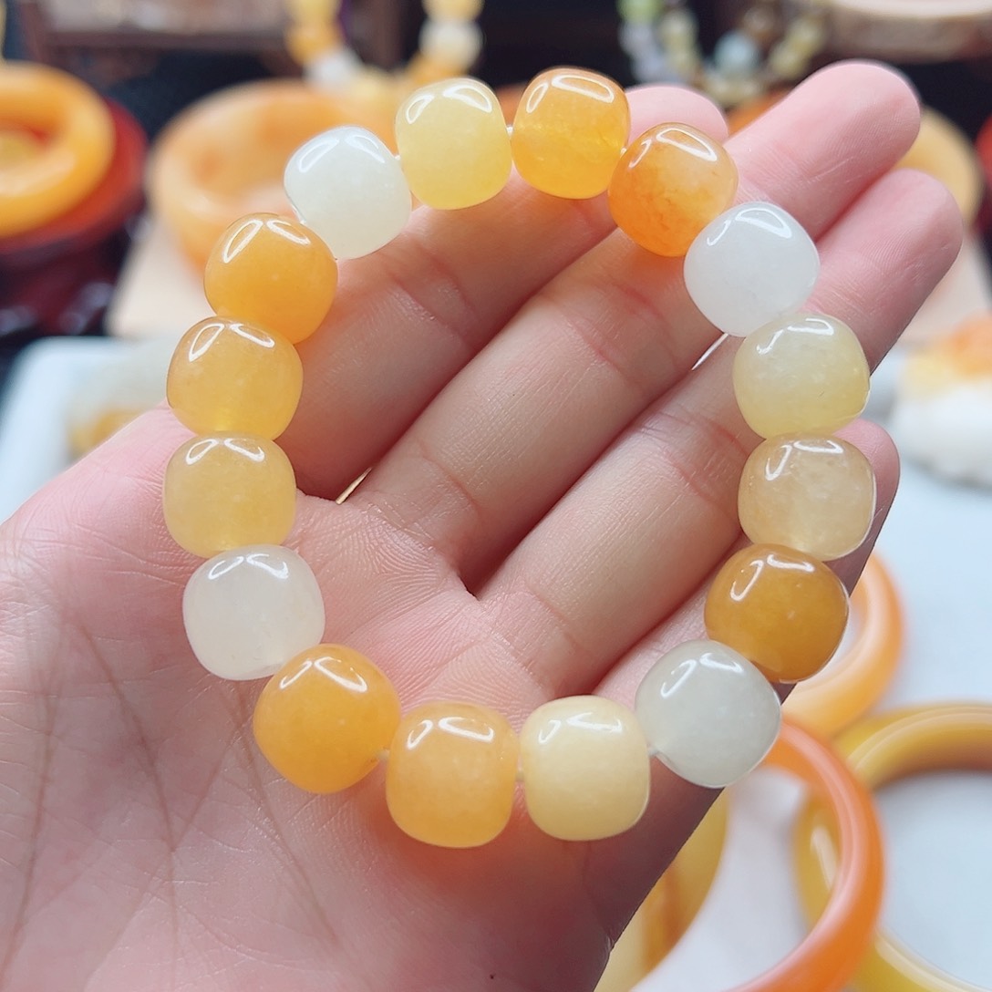 石英质玉（黄龙玉）未镶嵌手串