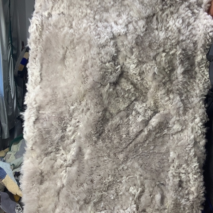 一****羊毛羊皮毛一体特特价浅灰大三件套一套瑕疵品