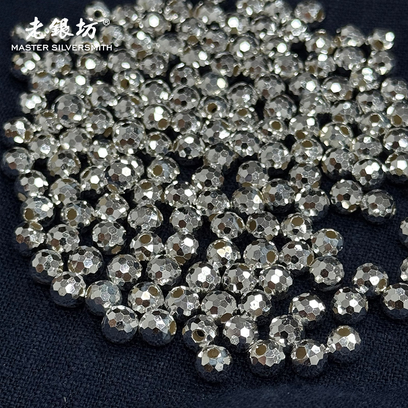 老银坊 足银银制品 2个*6m六边镭射珠 890012