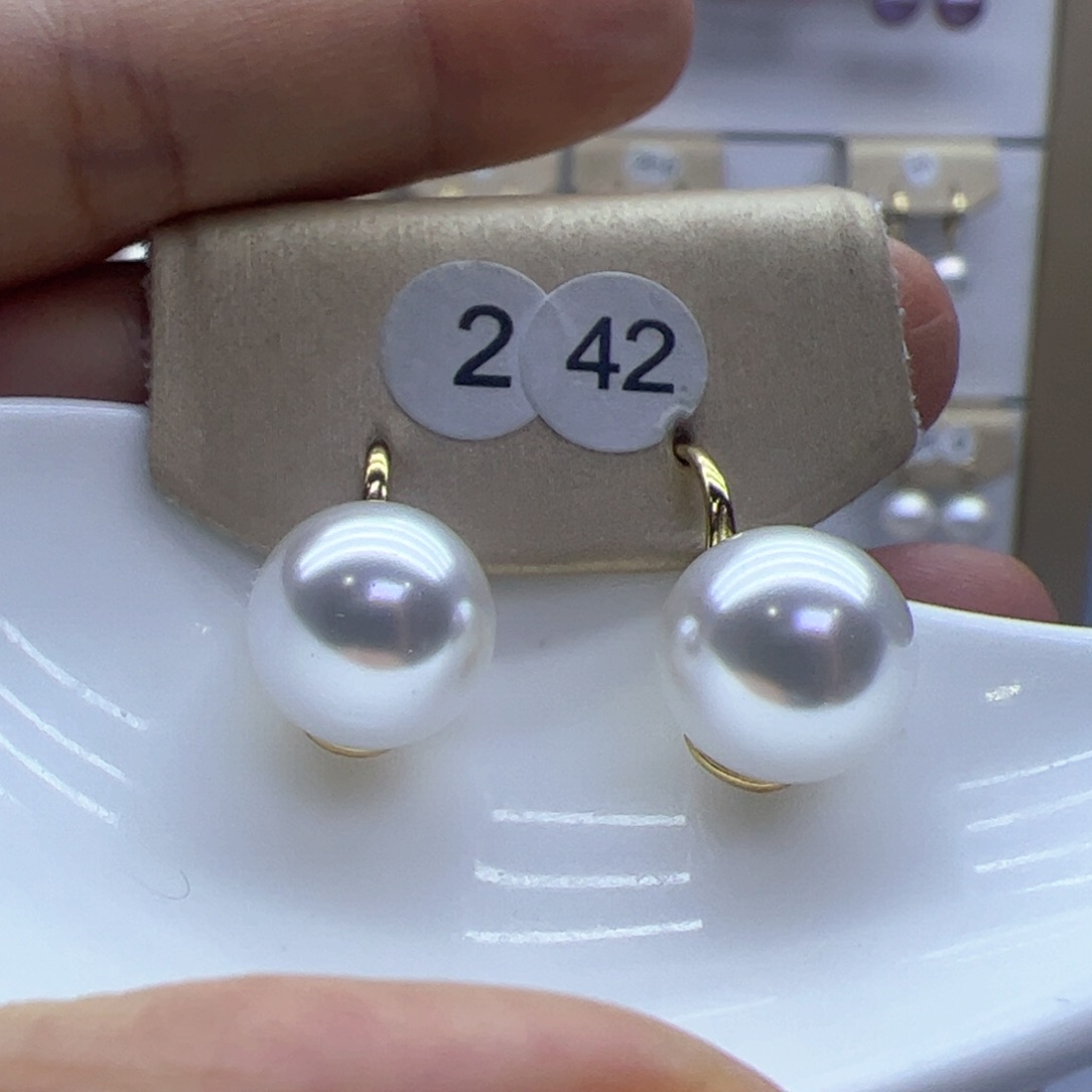 淡水珍珠耳饰银S925镶嵌