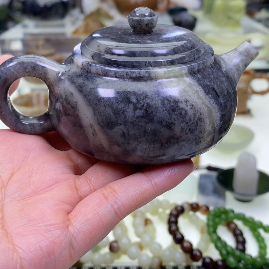 和田玉茶壶未镶嵌耶****$