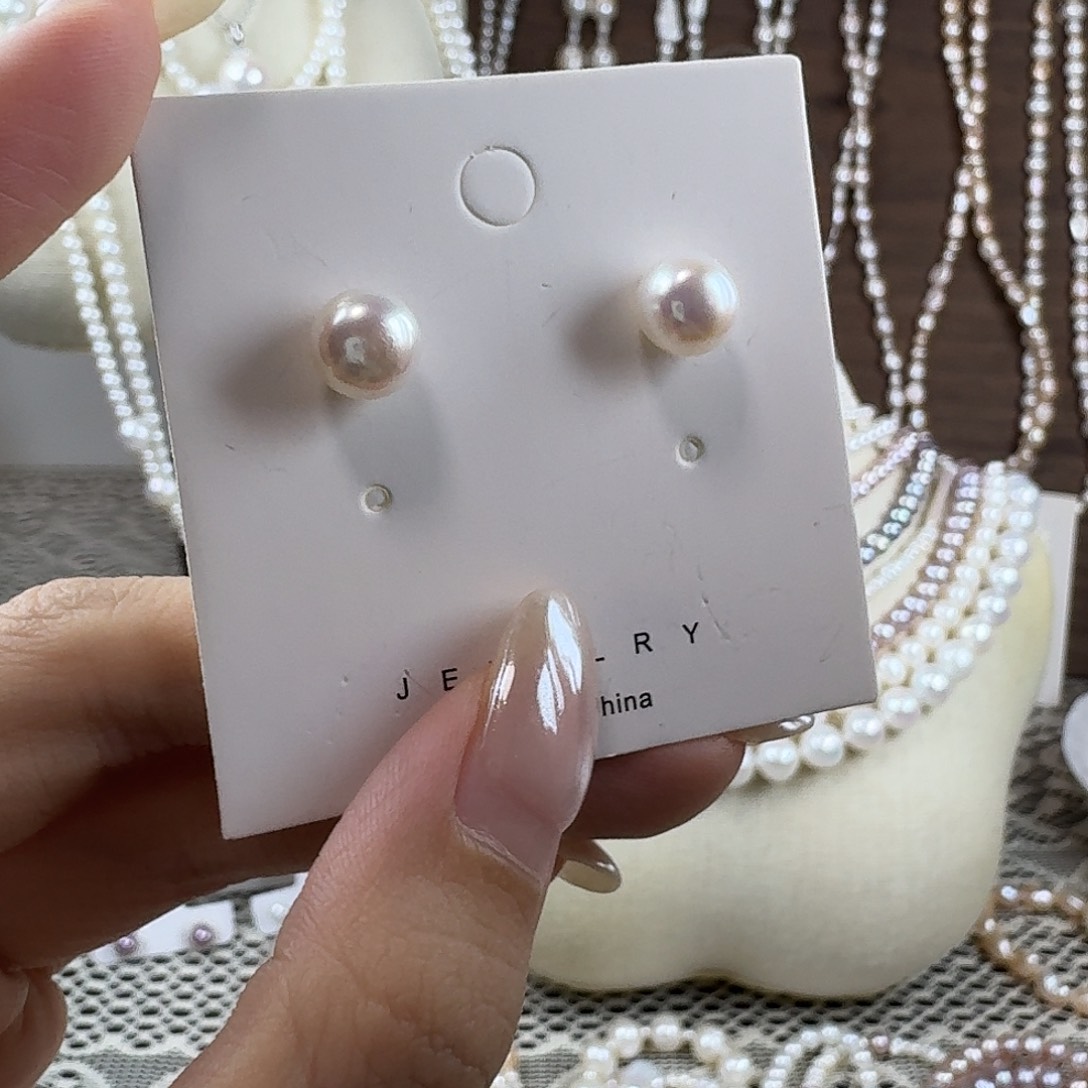 未镶嵌淡水珍珠耳钉