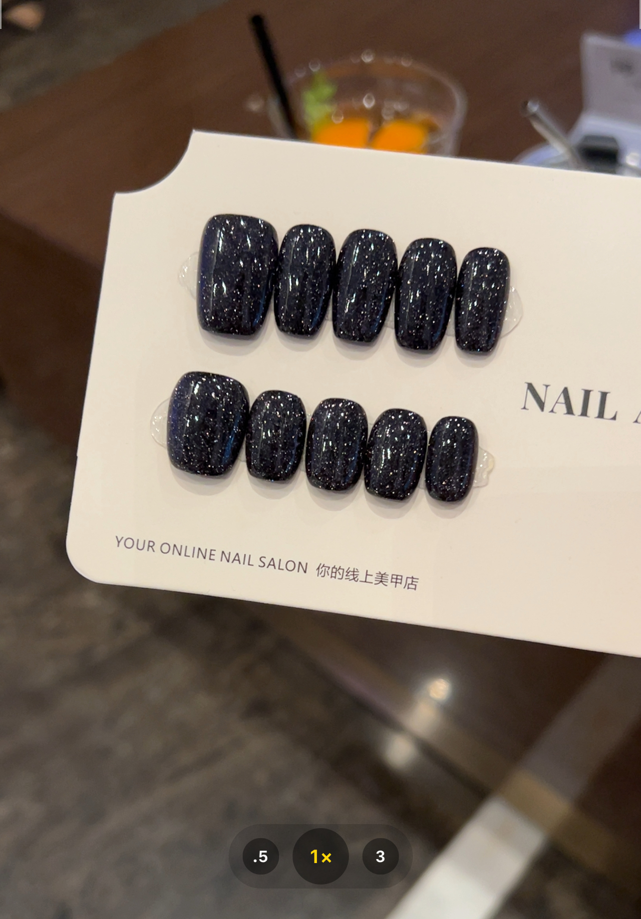 NO退N换、无收纳盒【黑糖碎闪】CHANSIANNA纯手工穿戴甲爆款高级