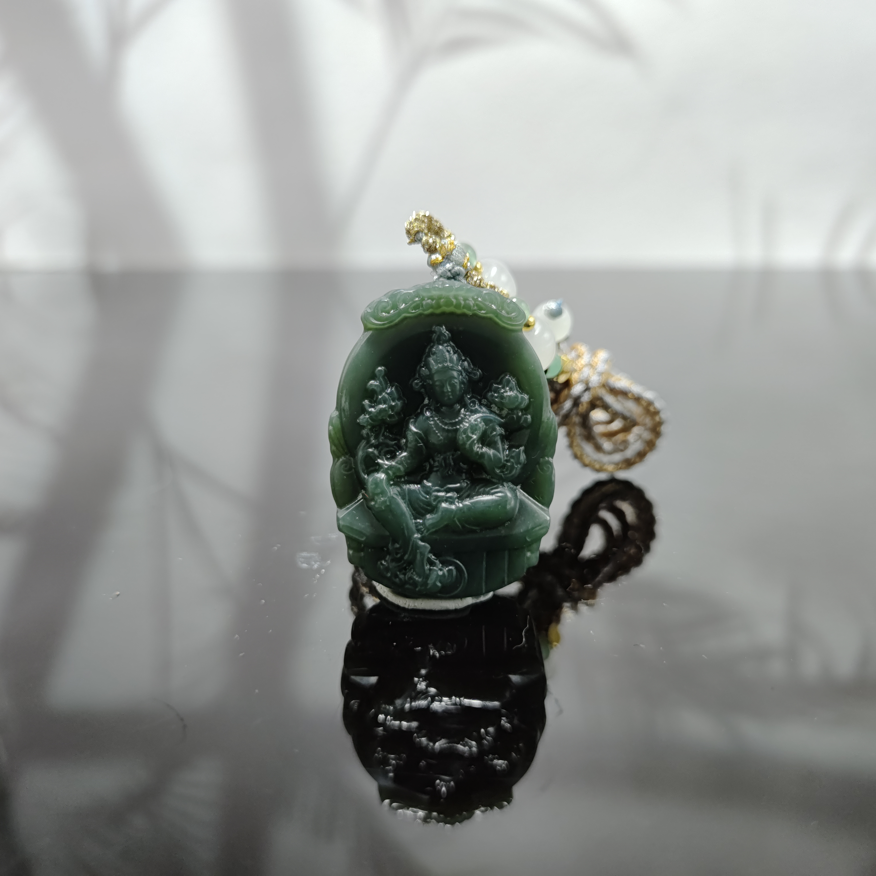 F和田玉度母吊坠0954