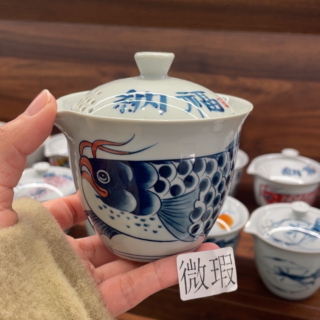 微瑕釉下彩纯手绘