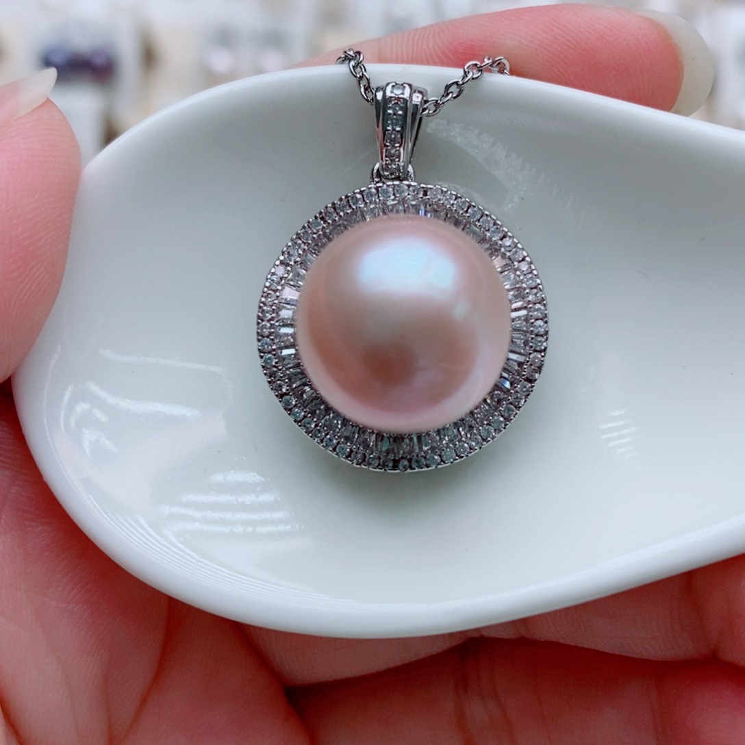 淡水珍珠未镶嵌吊坠(赠链)14.8mm