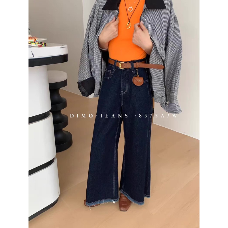 【8575-普洗兰/米白】dimo家 无弹阔腿裤 随性慵懒风垂感立体