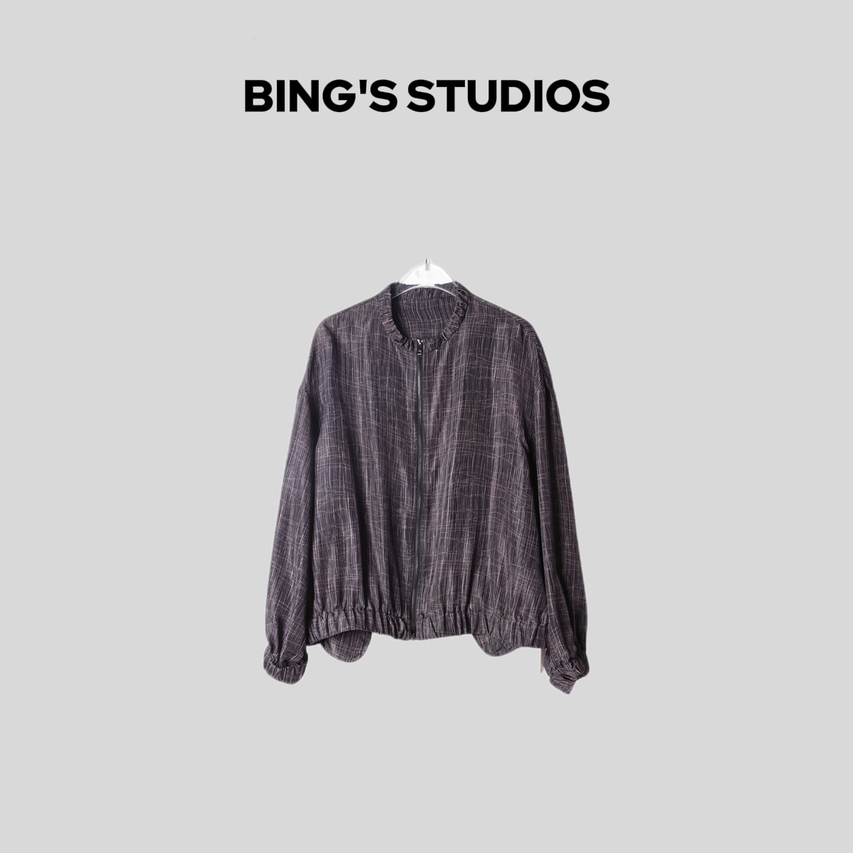 Bing Studios｜夏季高级时尚真丝条纹短款外套W2116