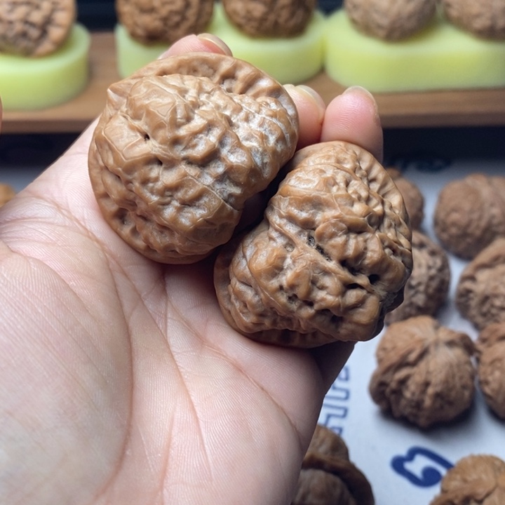 蒋***功大叶紫檀（黑酸枝木类）文玩核桃蛤蟆头全品43