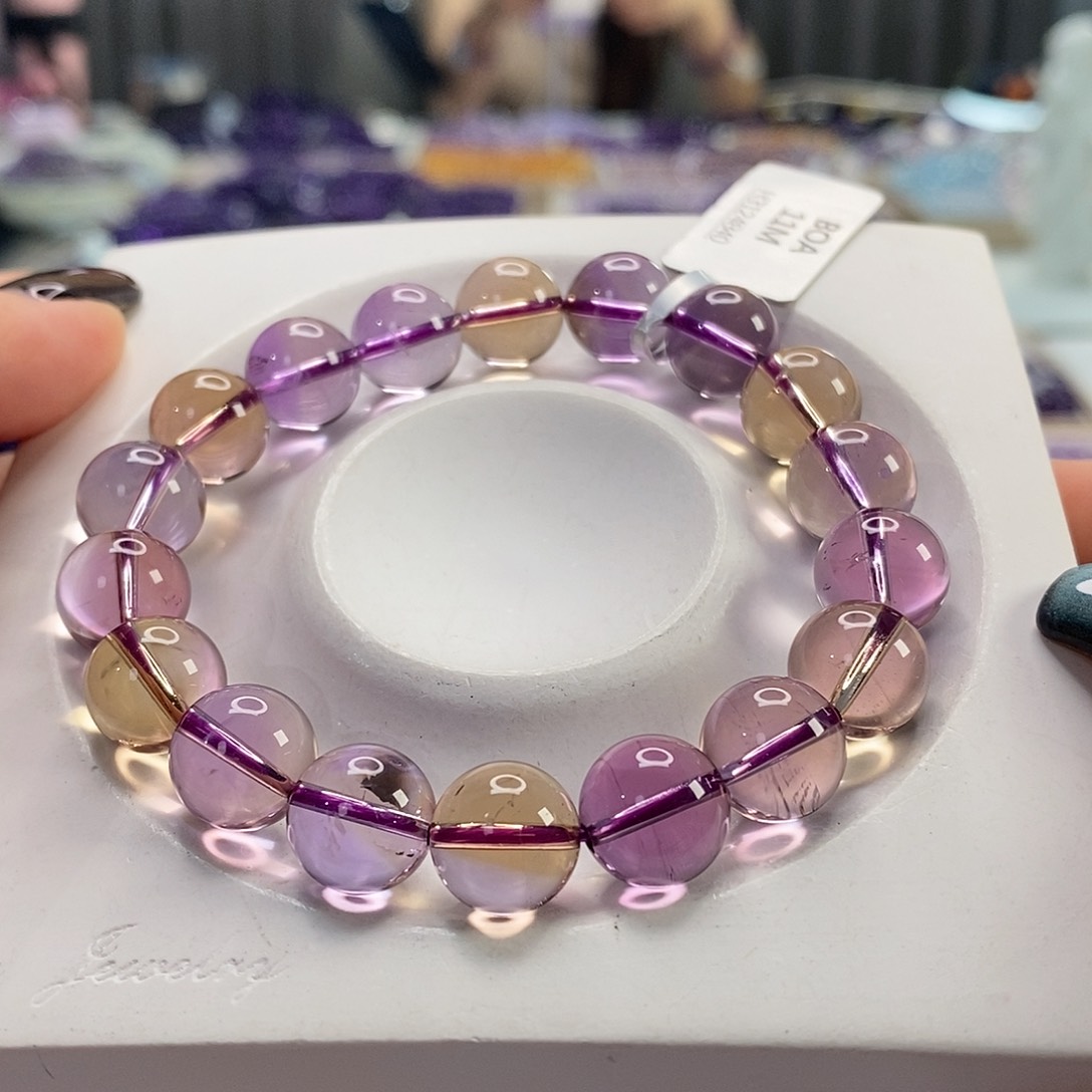 未镶嵌手串水晶玻利维亚紫黄晶11m