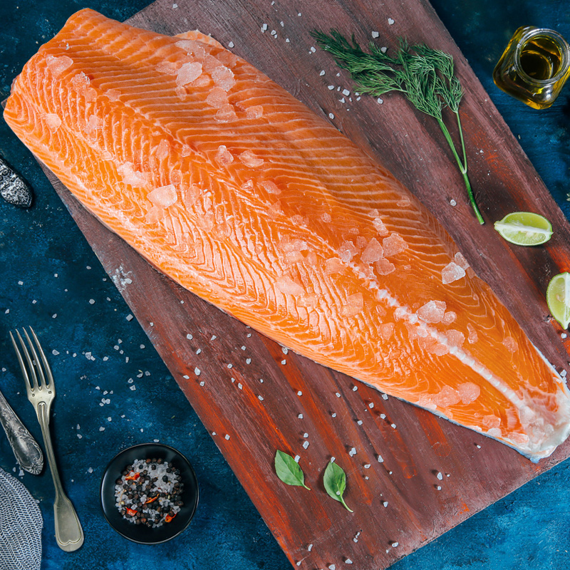 半条三文鱼4斤-4.2斤 挪威H-111批次 切片联系客服