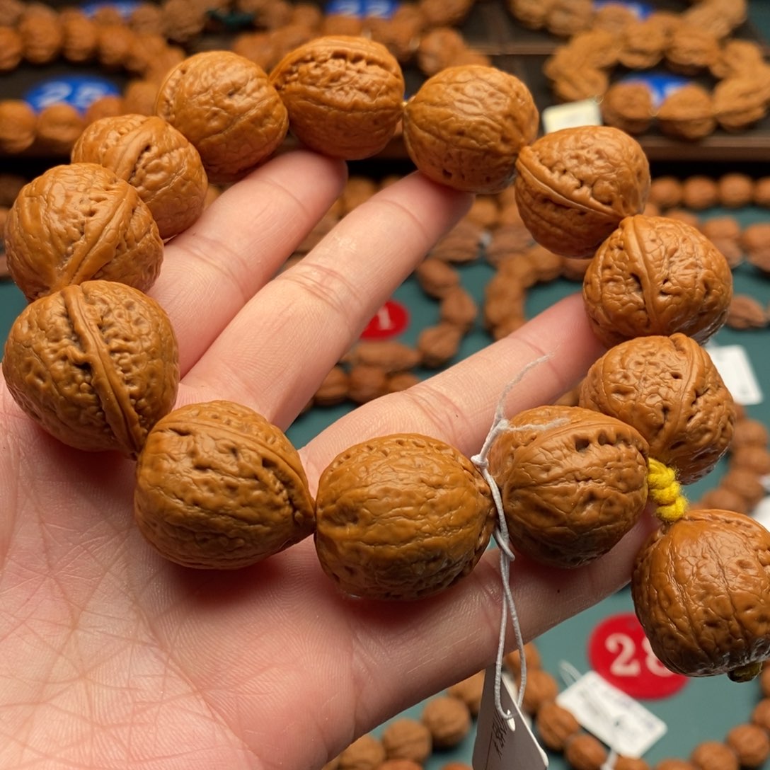 文玩核桃手串23尺寸平底桃心