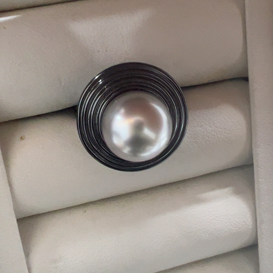 海水珍珠戒指银S925镶嵌