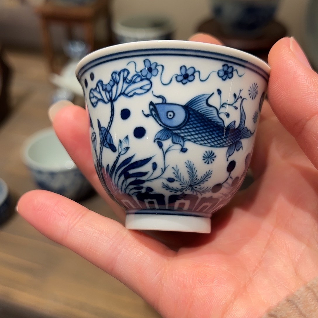 钟家窑柴窑鱼藻杯杯杯杯