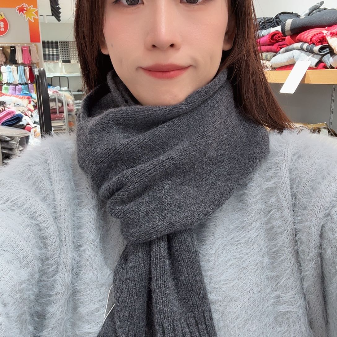 纯棉好看推荐灰色围巾