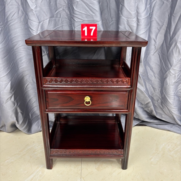酸枝木色床头柜茶水几边几45×35×65cm置物架储蓄柜带抽屉重20多斤