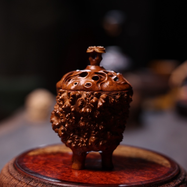 小叶黄杨木树瘤手工香炉材料文玩必备