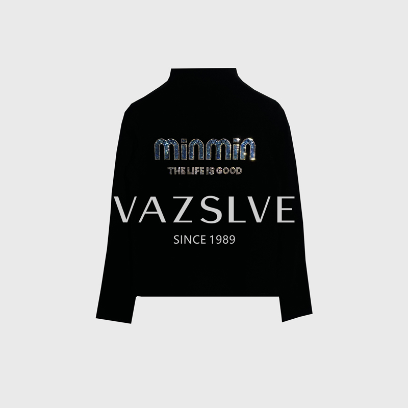 【VAZSLVE/全新奢品】捡漏 欧货重工烫钻长袖磨毛T恤女 1123#