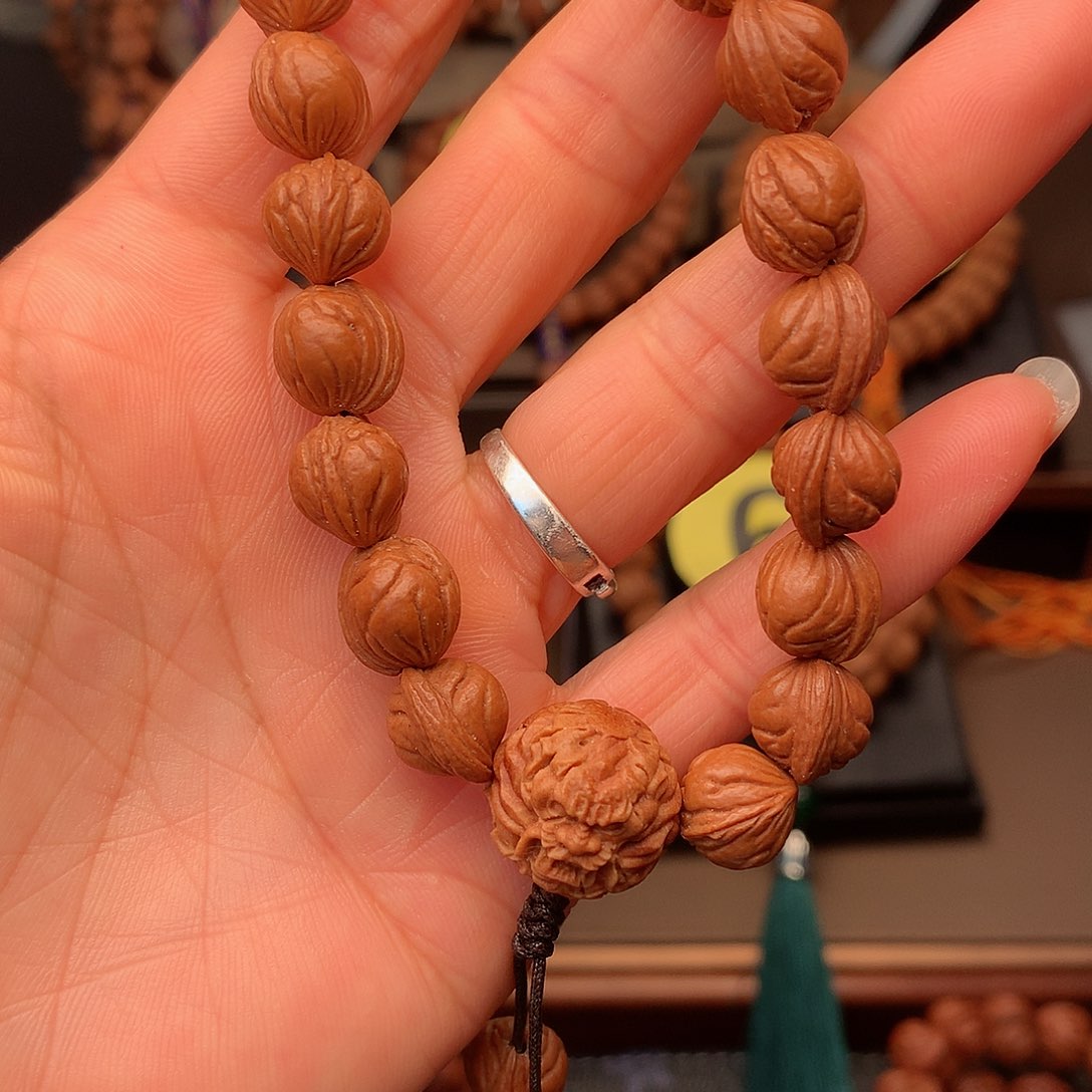 桃核手串1**2野生玉龙脊无修11