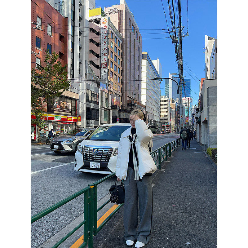 ski by Tannin赤兔 慵懒allday设计感绒腰拼线弯刀大兜显瘦运动裤