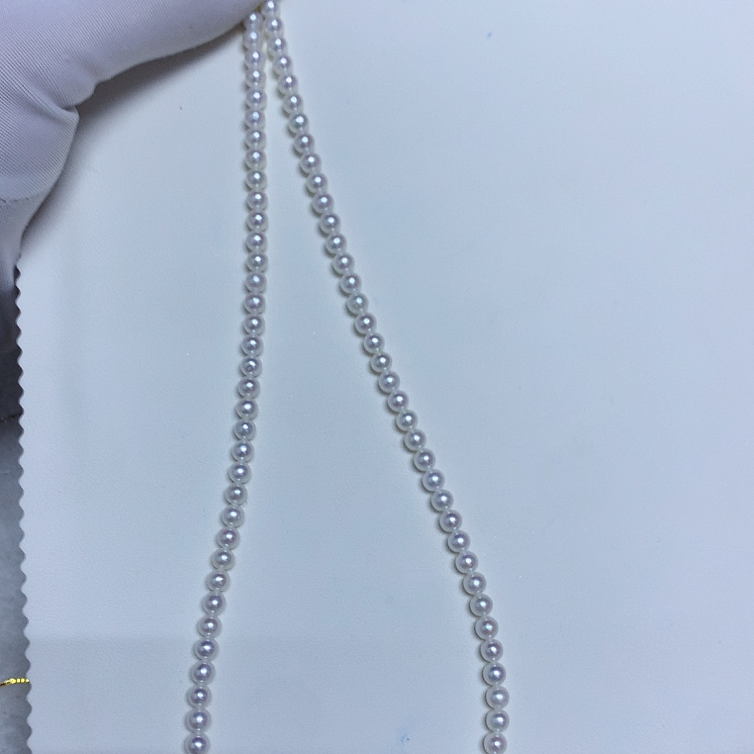 项链银S925镶嵌淡水珍珠4-5