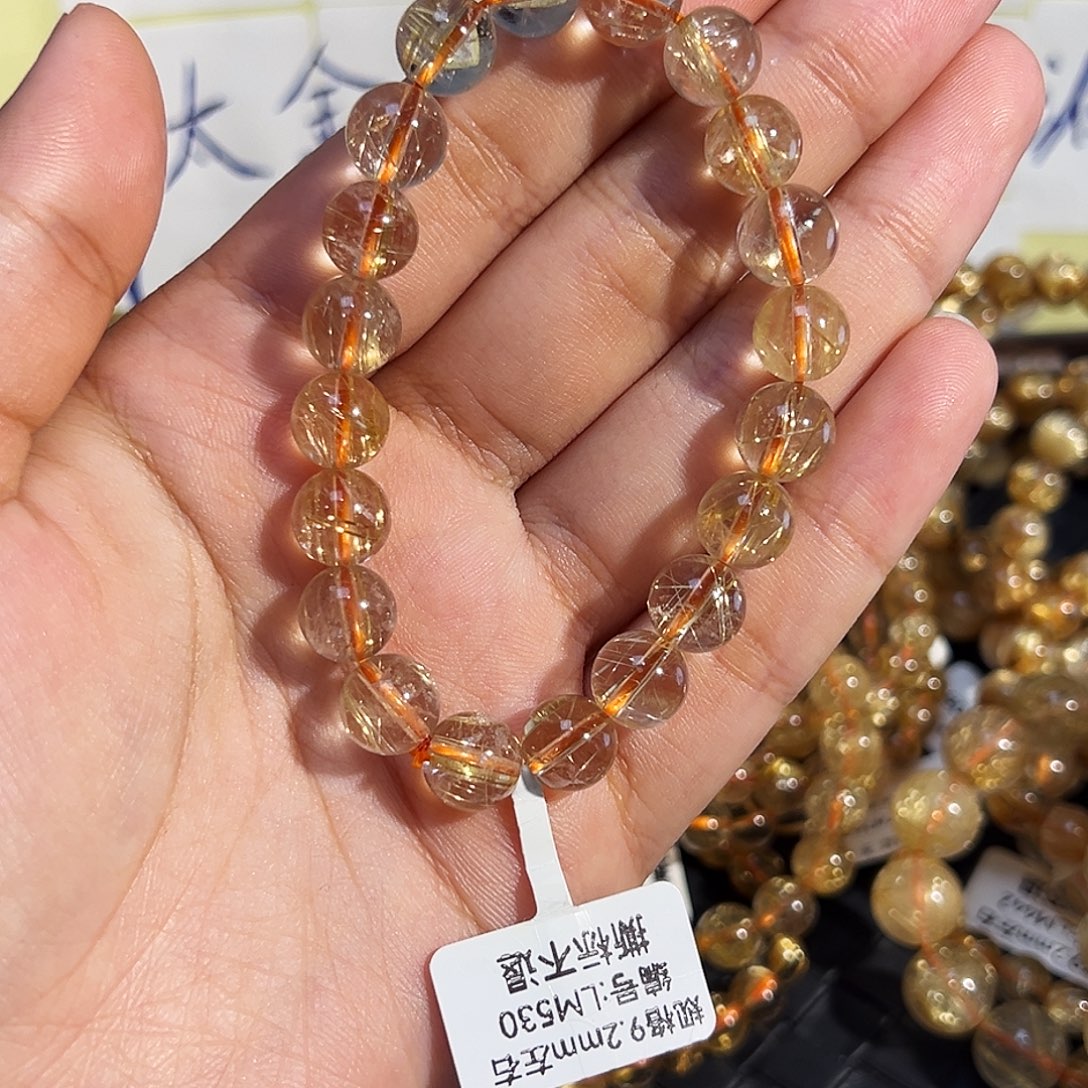 手串未镶嵌水晶天然金钛晶