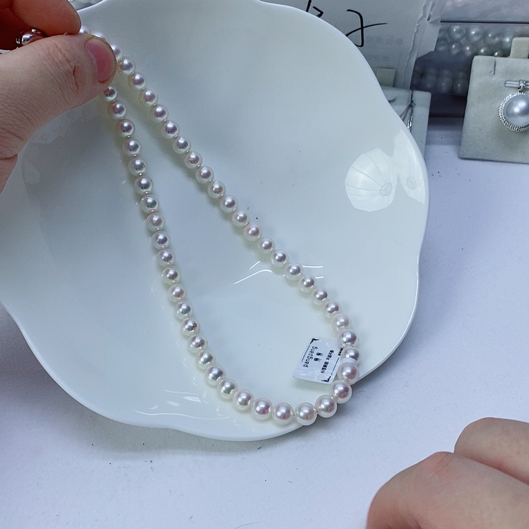 海水珍珠银S925镶嵌颈饰