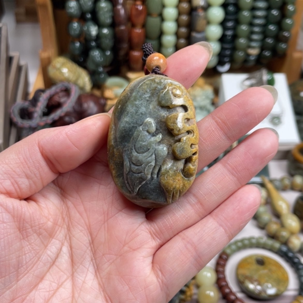 【闪购商品】岫岩河磨玉（透闪石质玉）挂件未镶嵌