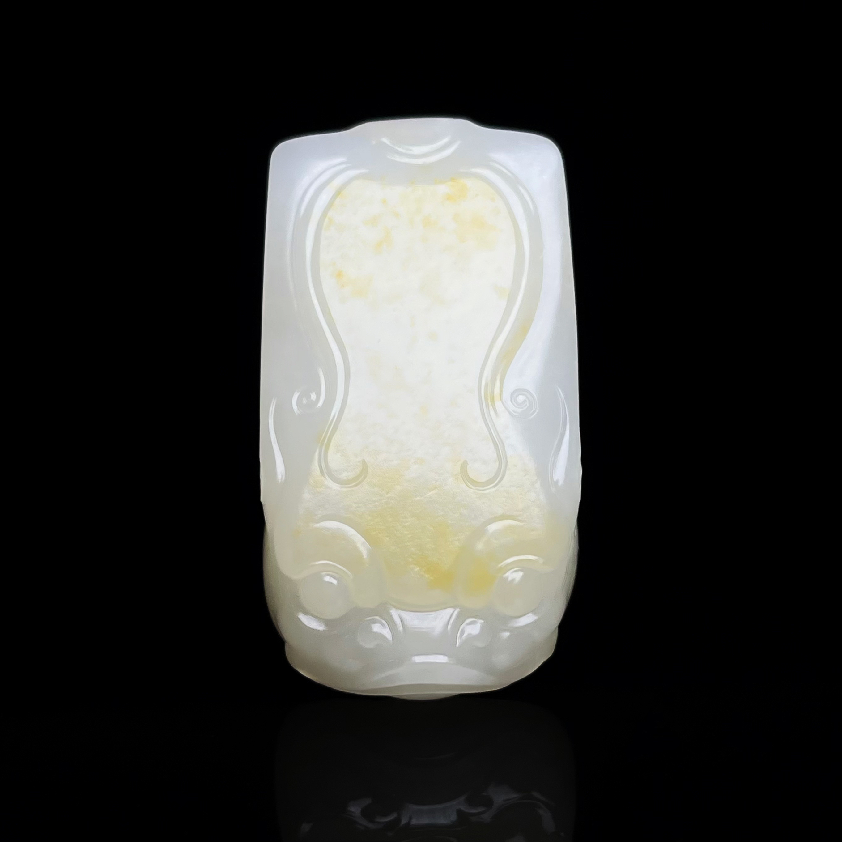 【守护玉牌】新疆和田玉 满洒金皮 暖白油糯 挂件尺寸46.8*24.7*14