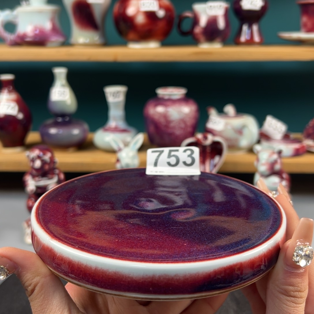 瓷片微瑕壶承杯垫纯手工