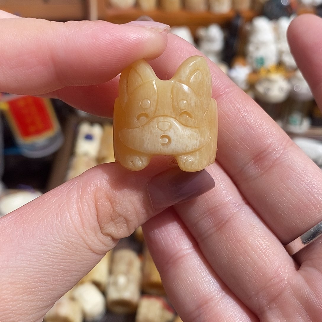 鹿骨把件5号小狗跑环内径17加不退换